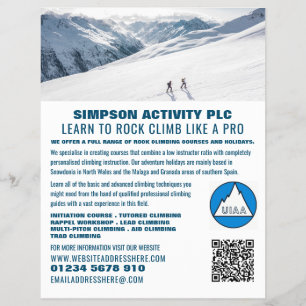 Flyer Anuncio de Montañeros Alpinos, Senderismo y Escala