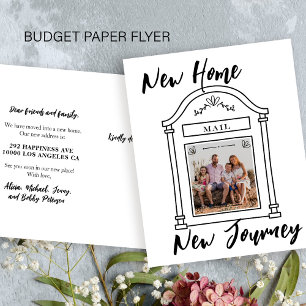 Flyer Anuncio de mudanza con fotos de nueva casa económi