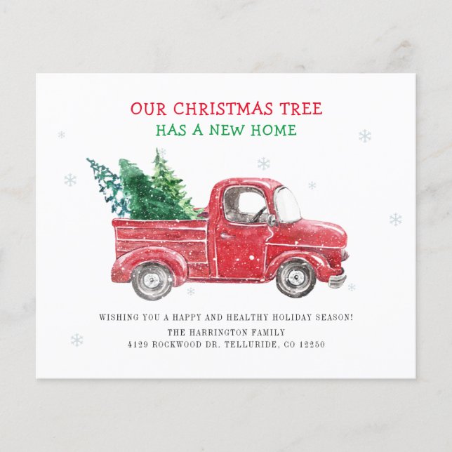 Flyer Anuncio de Navidad de Presupuesto Nos hemos mudado (Frente)