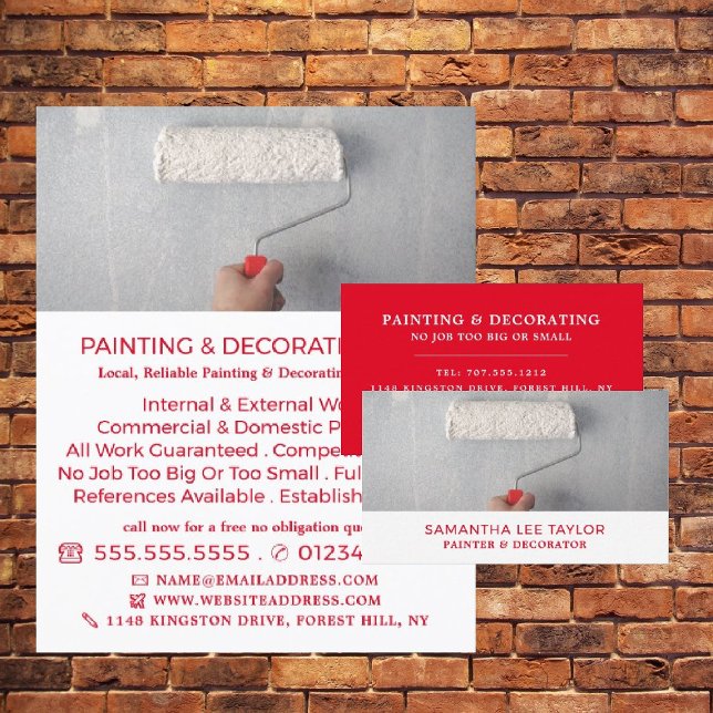 Flyer Anuncio de Paint Roller, Painter & Decorator (Subido por el creador)