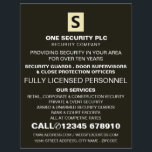 Flyer Anuncio de Personal de Seguridad Elegante y Profes<br><div class="desc">Volantes de Publicidad de Personal de Seguridad Elegante y Profesional por The Business Card Store.</div>