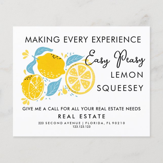 Flyer Anuncio de Referidos de Real Estate LEMON | Fun Ag (Frente)