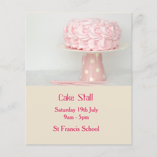 Flyer Anuncio de venta de pastelitos en el Stall Bake (Frente)