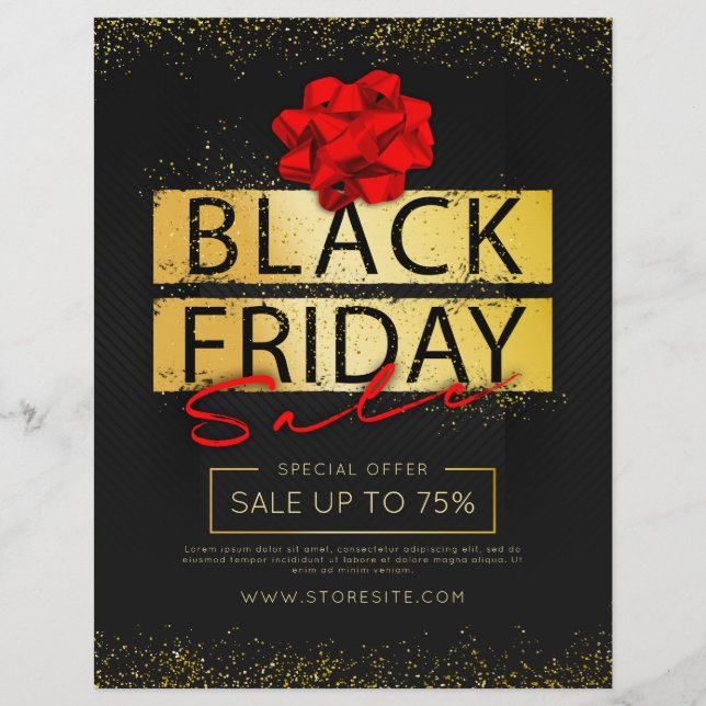 Flyer Anuncio de venta minorista Black Friday de Black R (Frente)