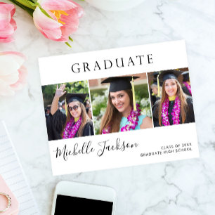 Flyer Anuncio del guión de la foto del graduado del pres