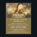 Flyer Anuncio violinista elegante, lecciones de violín<br><div class="desc">Elegante Violinista,  Violin Lecciones Publicitarias Volantes Por La Tienda De Tarjetas De Negocios.</div>