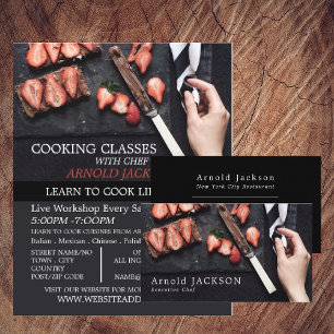 Flyer Anuncios de Clases de Cocina de Chocolate de Fresa