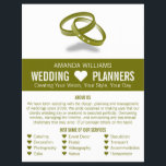 Flyer Anuncios de planificador de eventos de bodas de an<br><div class="desc">Panfleto de publicidad de planificador de eventos de bodas de anillos de boda vinculados por The Business Card Store.</div>