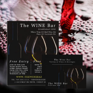 Flyer Anuncios de vino, Anuncio de bar de vinos/bodega