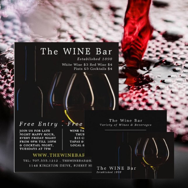 Flyer Anuncios de vino, Anuncio de bar de vinos/bodega (Subido por el creador)