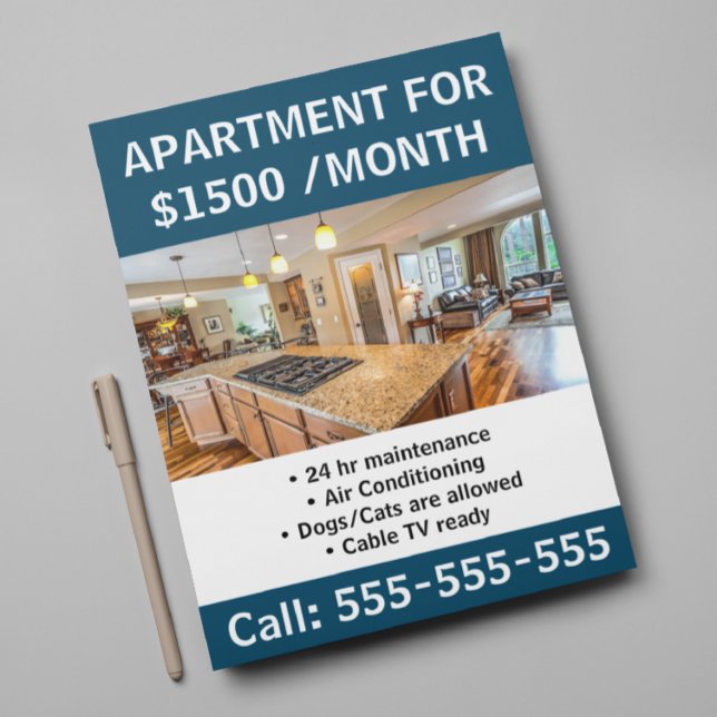 Flyer Apartamento para el marketing inmobiliario de alqu (Realtor apartment for rent flyer)