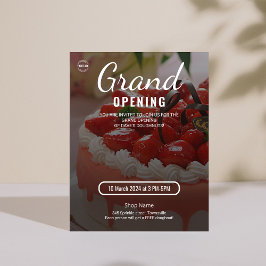 Flyer Apertura de la tienda de pasteles