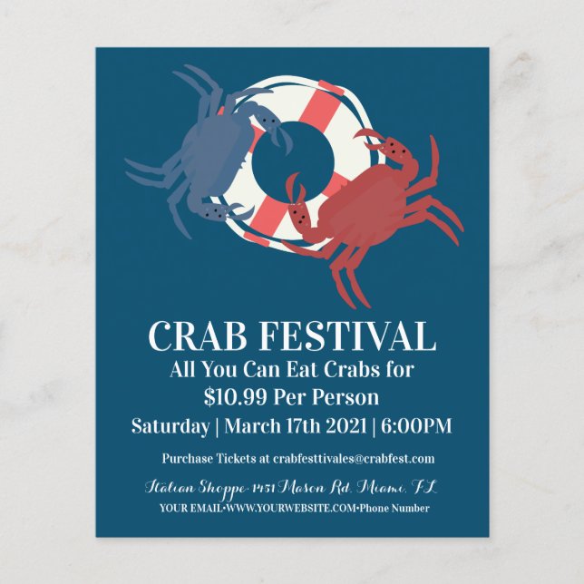 Flyer Apertura de recaudación de fondos del Crab Festiva (Frente)