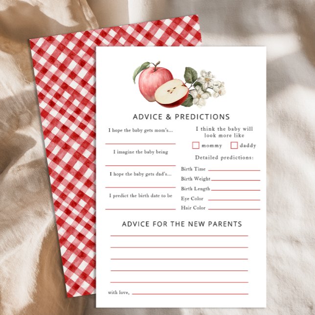 Flyer Apple of Our Eye Baby Shower Advice & Predictions (Advice & Predictions )