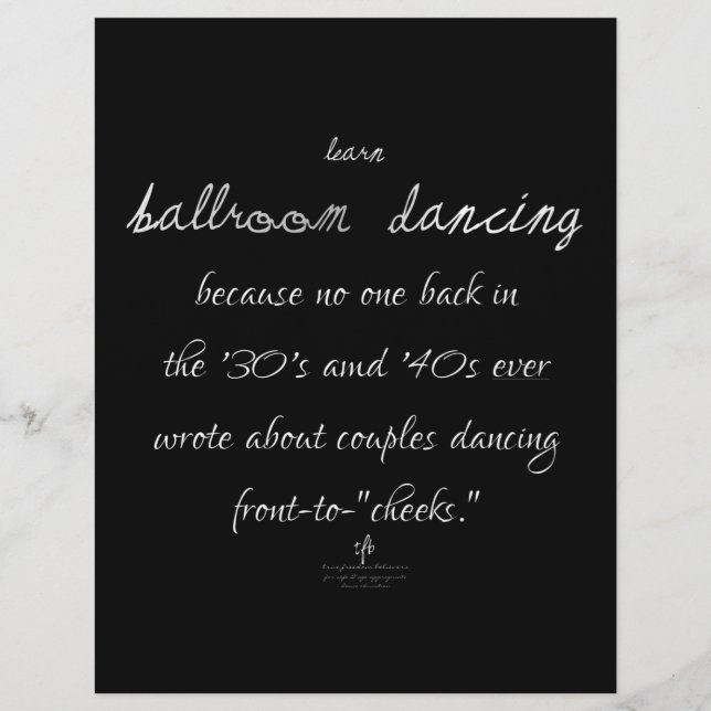 Flyer Aprende a bailar en salón de baile. Plata (Frente)