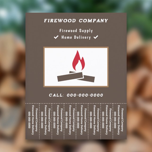 Flyer Aprovisionamiento de leña Lágrima fuera de tiras V (Firewood Supply Tear Off Strips Flyer)