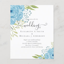 Flyer Aqua Blue Floral Boda