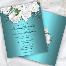 Flyer Aqua Elegance, White Roses Invite a la Boda Presup