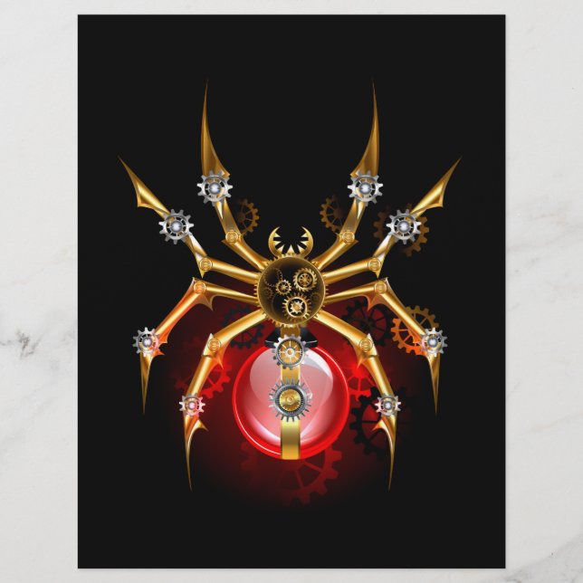 Flyer Araña de vapor sobre negro (Frente)