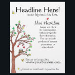 Flyer Árbol colorido con nido de pájaro<br><div class="desc">Volante de negocios para publicidad u otras necesidades con acuarela original y arte de tinta "Cualquier día" de Tiffany Duffy. Personalizar para sus propios negocios - perfecto para comadronas,  entrenadores de parto,  servicios dobles,  clínicas de embarazo,  planificadores de ducha,  o hacedores especializados en regalos para recién nacidos!</div>