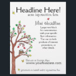 Flyer Árbol colorido con nido de pájaro<br><div class="desc">Volante de negocios para publicidad u otras necesidades con acuarela original y arte de tinta "Cualquier día" de Tiffany Duffy. Personalizar para sus propios negocios - perfecto para comadronas,  entrenadores de parto,  servicios dobles,  clínicas de embarazo,  planificadores de ducha,  o hacedores especializados en regalos para recién nacidos!</div>