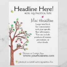 Árbol colorido con nido de pájaro