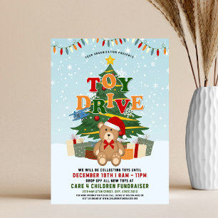 Flyer Árbol de Donación de Juguetes de Navidad y Oso de 