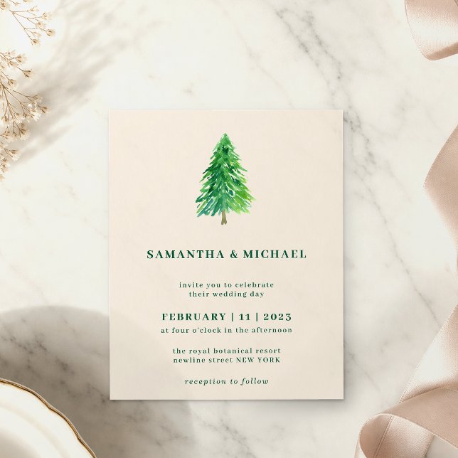 Flyer Árbol de Navidad de Invierno | Boda Simple y Elega (Subido por el creador)