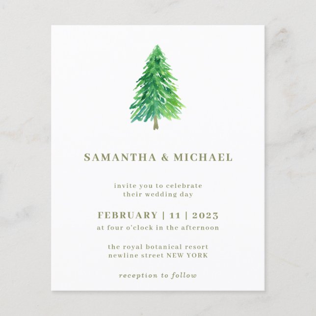 Flyer Árbol de Navidad de invierno presupuesto simple el (Frente)