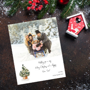Flyer Árbol de Navidad Presupuesto - Foto de Navidad Blu