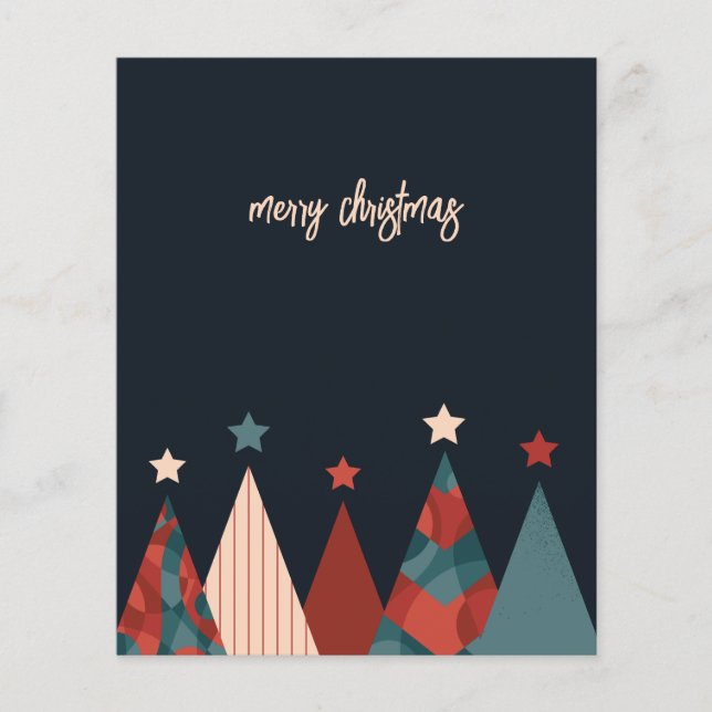 Flyer Árbol de navidad rojo abstracto estacional (Frente)