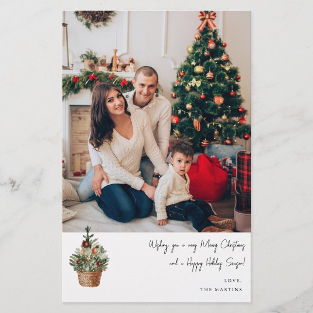 Flyer Árbol de Navidad Rústico Presupuestario V Nota Fot (Frente)