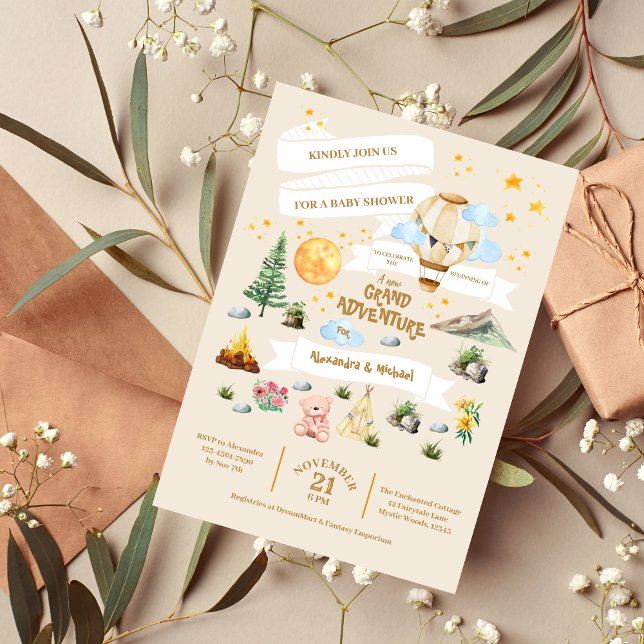 Flyer Árboles acuáticos Baby Shower de Budget Adventure (Subido por el creador)