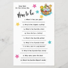 Flyer Arca de Baby Shower Noah ¿Qué tan bien sabes la ta