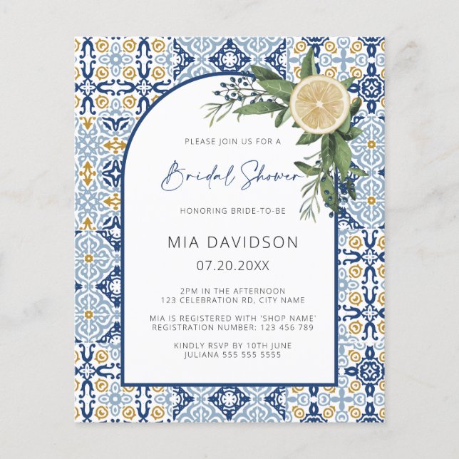 Flyer Arco de Presupuesto Lemon Amalfi Positano Bridal D (Frente)