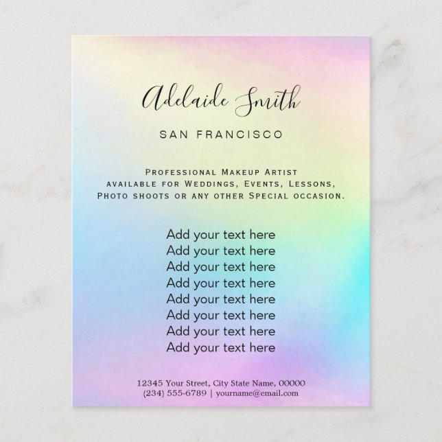 Flyer arco iris pastel (Frente)