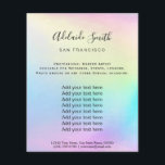 Flyer arco iris pastel<br><div class="desc">volante de artista profesional de maquillaje en salón de belleza</div>