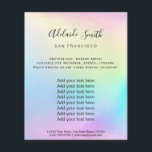 Flyer arco iris pastel<br><div class="desc">volante de artista profesional de maquillaje en salón de belleza</div>