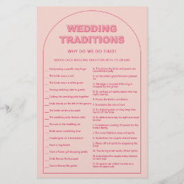 Flyer Arco rosa boda tradiciones duchas de novias juego