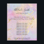 Flyer arcoiris pastel abstracto<br><div class="desc">volante de artista profesional de maquillaje en salón de belleza</div>
