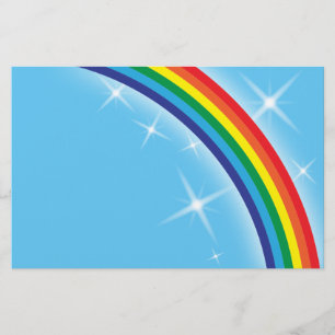 Flyer Arcoiris sobre fondo azul del cielo
