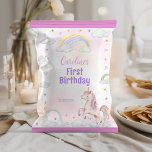 Flyer Arcoiris Unicornio 1er cumpleaños Chip Bag Wrapper<br><div class="desc">Añade un toque mágico a tus tratamientos fiestas con nuestro reloj de chile de cumpleaños 1 de Rainbow Unicorn! Con un delicioso unicornio rodeado de vibrantes arcos, nubes onduladas y estrellas brillantes, este diseño caprichoso transforma las bolsas de chip en encantadores favores de fiesta. Ideal para disfrutar de una estancia...</div>