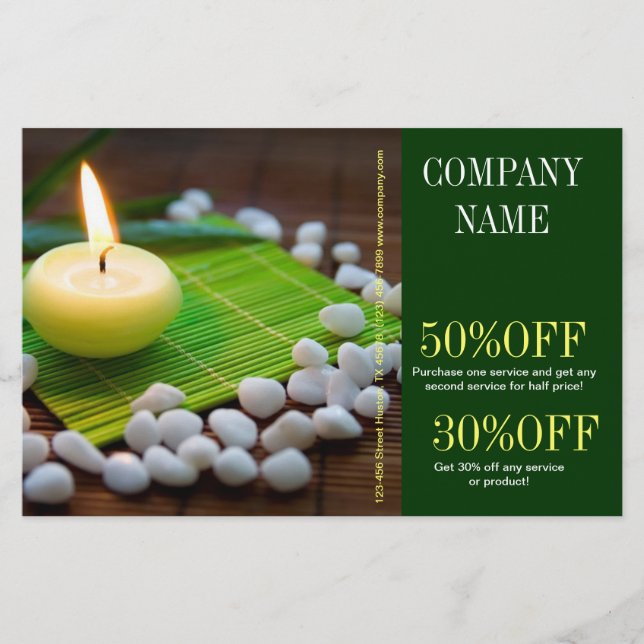 Flyer Aromaterapia Masaje SPA con Aceite Esencial (Frente)