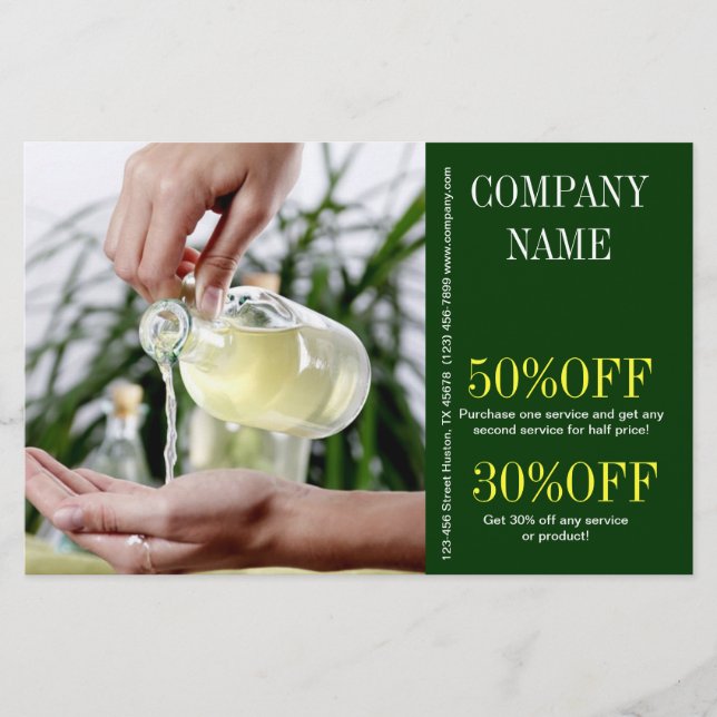 Flyer Aromaterapia Masaje SPA con Aceite Esencial (Frente)