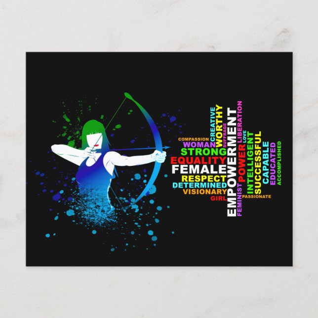 Flyer Arquero femenino de la comunidad; mujeres fuertes; (Frente)