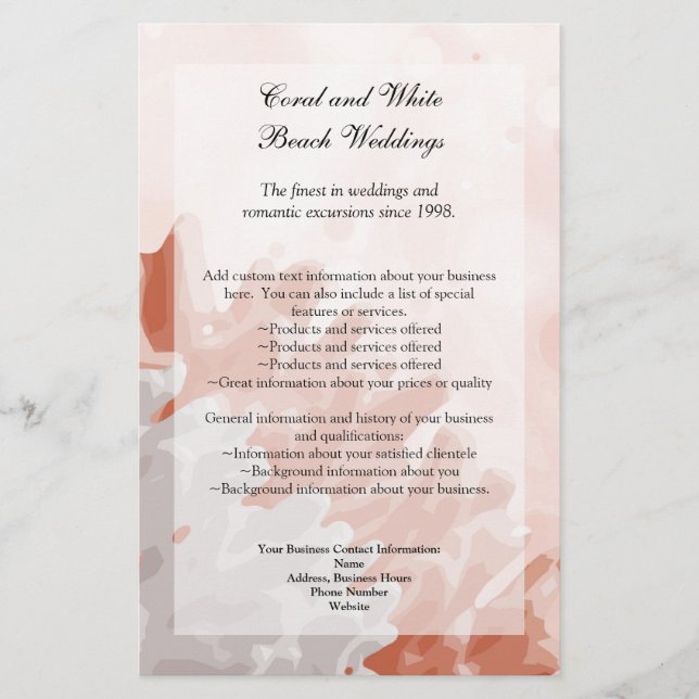 Flyer Arrecife de Coral y Blanco (Frente)