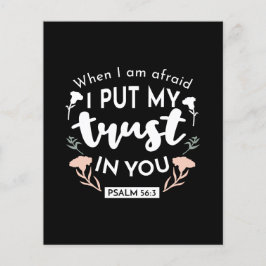 Flyer Arte Cristiano Floral Oscuro - Salmo 56:3