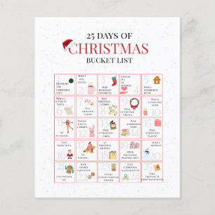 Flyer Arte de lista de tareas de 25 días de Navidad