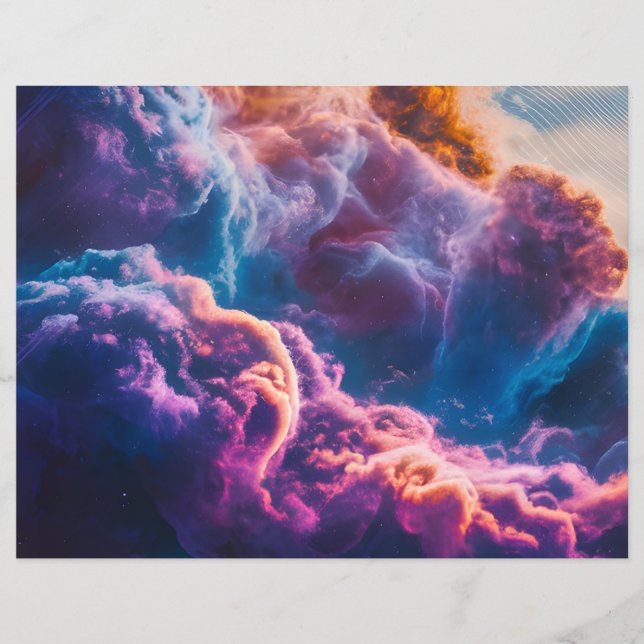 Flyer Arte de Nebulosa Espacial Abstracta - Cósmico Colo (Frente)