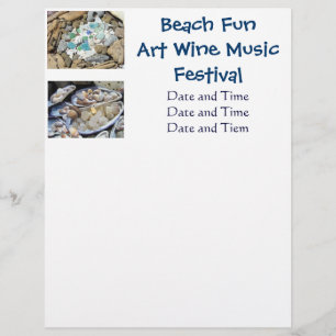 Flyer Arte de playa divertido Festival de vino Música Vo